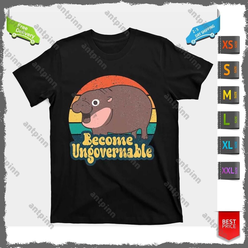 Стань Неуправляемым Moo Deng Юмористическая Футболка Для Мужчин и Женщин Унисекс Футболка XXXXL