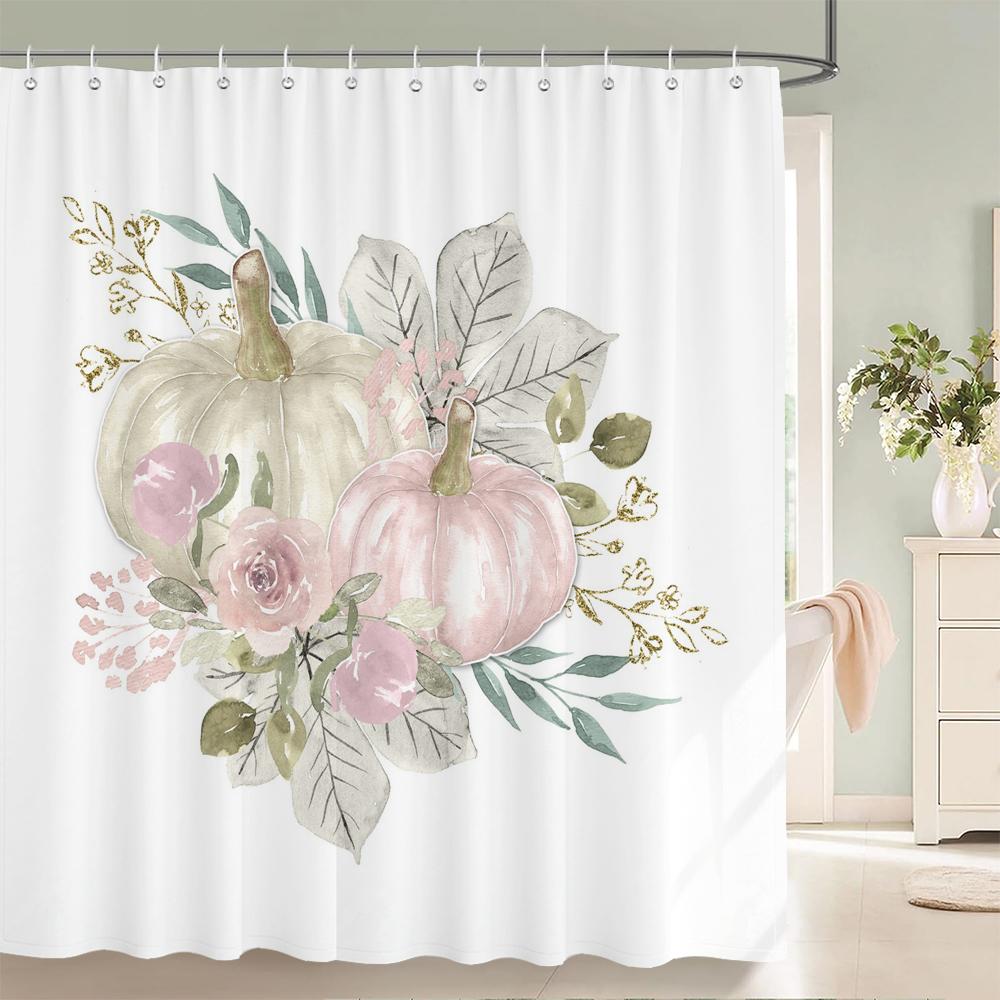 High Quality Small Fresh Flowers Fabric Shower Curtain Waterproof Floral Bath Curtains For Bathroom Decorate With 12 Hooks