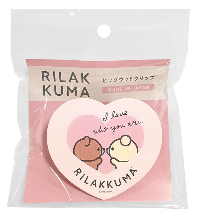 

Rilakkuma Big Wooden Clip RK601B (Heart Pink)