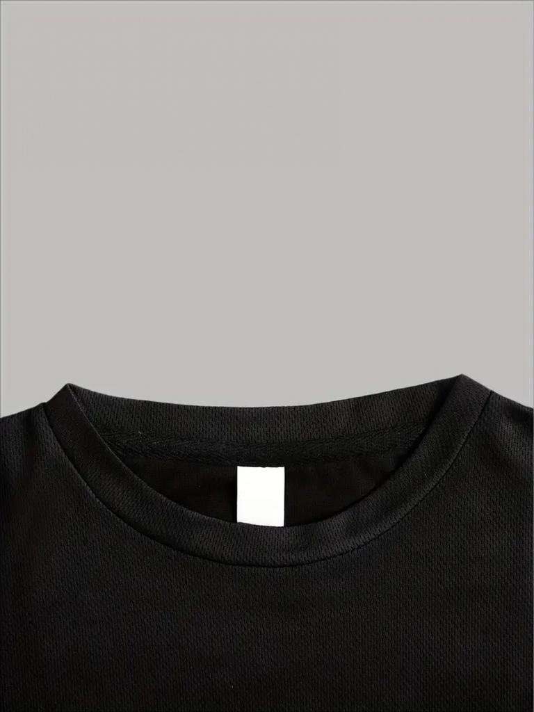 Casual Loose-Fit Men's T-Shirt with Ch!o Letter Print, Simple and Stylish Top