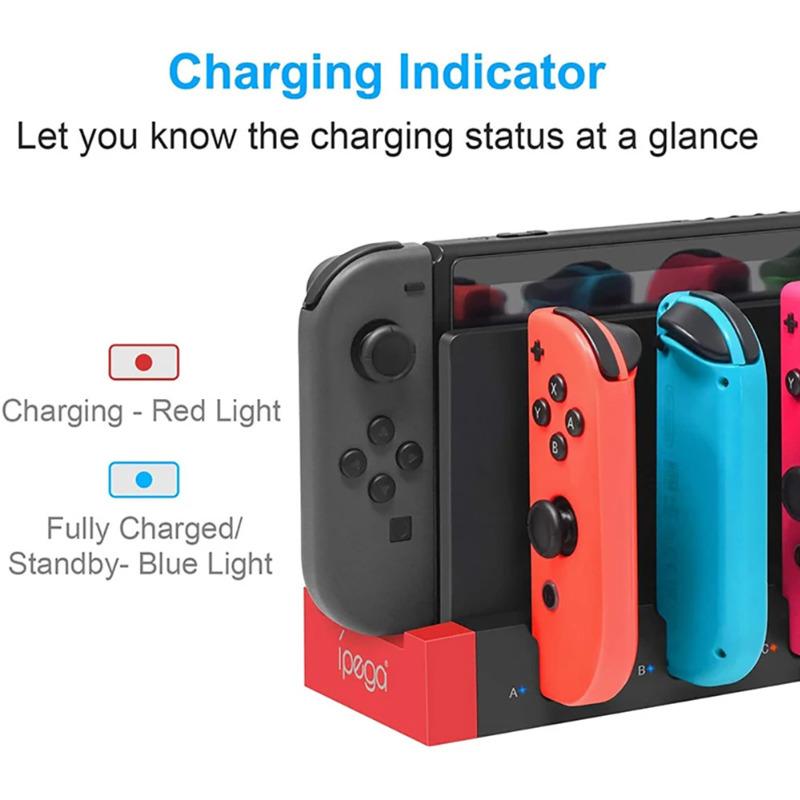 Convenient Controller Charging Dock Compatible with Switch Accessories and OLED Model Joycons 4 Charging N.S Joy-Pay Slots