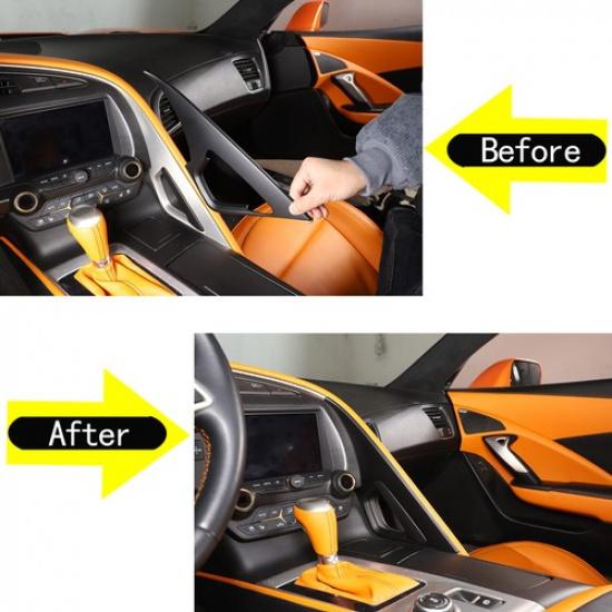 Matte Black Color Co-pilot center Grab Handle Cover Trim For Corvette C7 2014-19