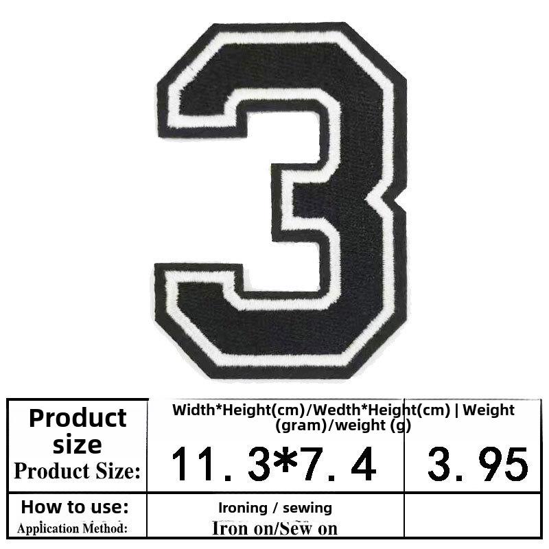 Embroidered Alphabet & Number Jersey Patch Armband Badge