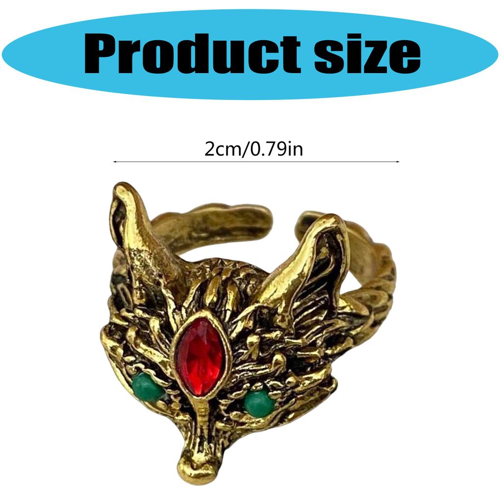 Adjustable Boho Fox Rings Finger Accessory for Women and Girls Vintage Style with Unique Design Inspired by Mythology