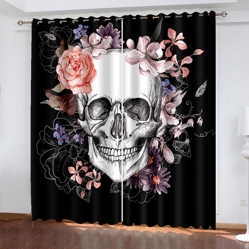Tomb Forest Shading Window Drapes for Bedroom Living Room Halloween Decor Curtains Insulation Polyester Decor Boys Girls Gifts