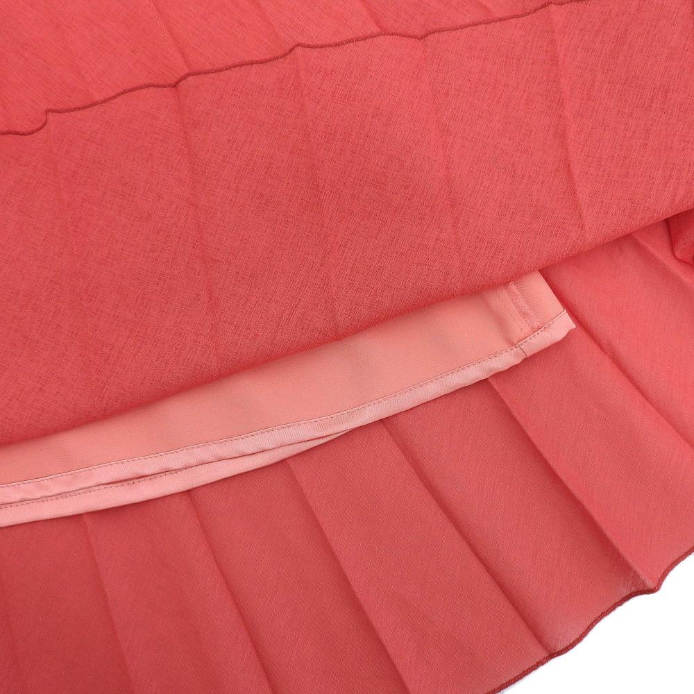 BLUE LABEL CRESTBRIDGE Excellent condition gauze-like twill pleated skirt, women's, red, size 36, made in 1925 skirt 36 RedUsed