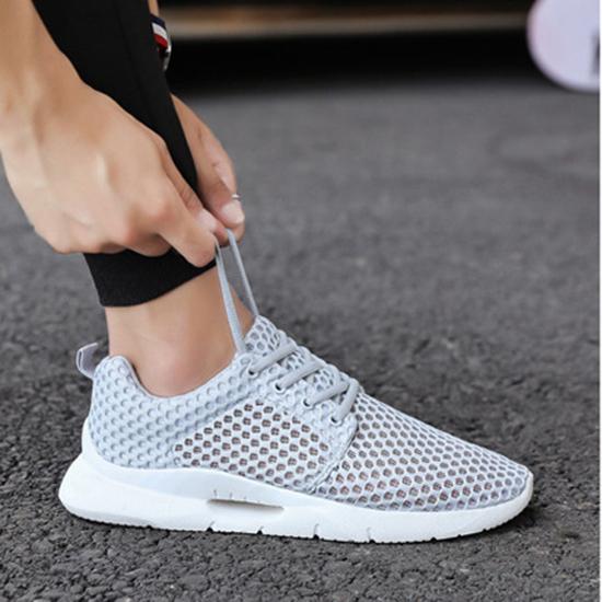 Pánské boty s dutými prodyšnými otvory, Běžecké boty, Síťované boty, Letní lehké ležérní sportovní boty, Běžecké boty