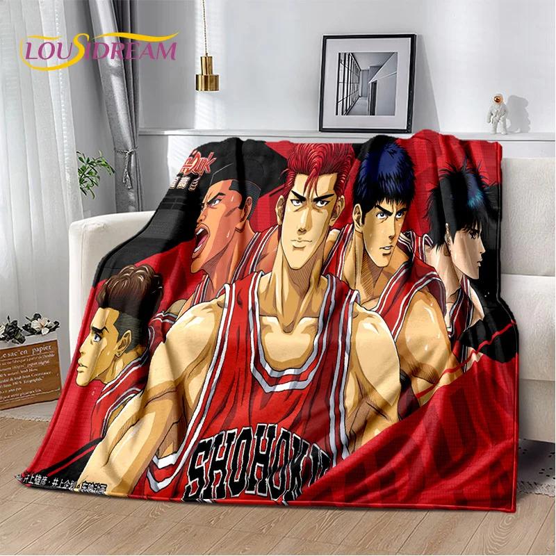 2026 New Cartoon Slam Dunk Anime Basketball Soft Blanket,Soft Throw Blanket for Home Bedroom Bed Sofa Picnic Travel Child Gift