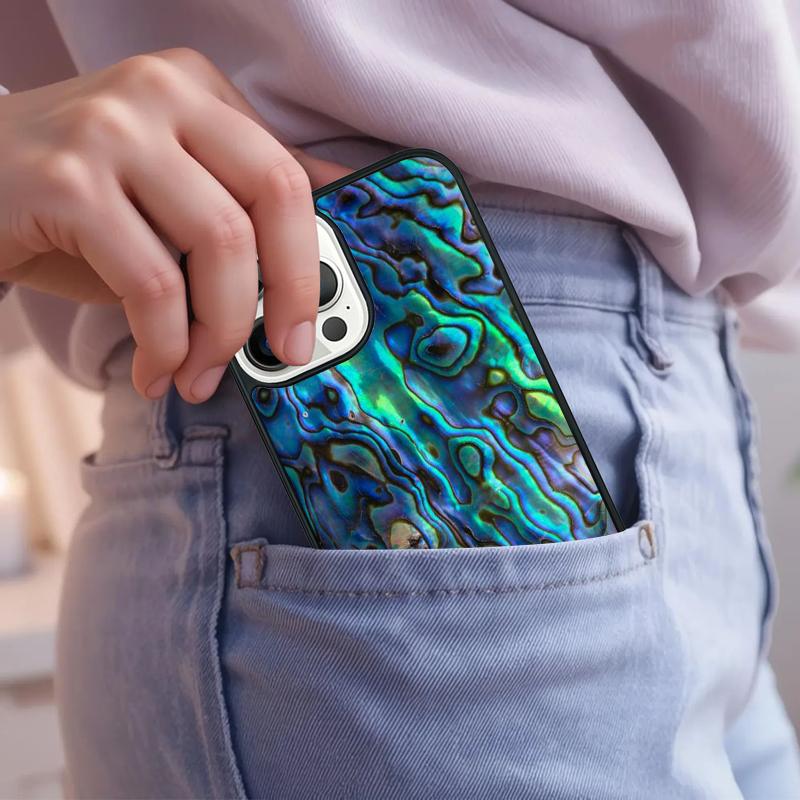 Paua Abalone Shell Phone Case For iPhone 17 Air 15 16e 14 13 Pro Max Coque 12 11 Pro Max PLUS cover