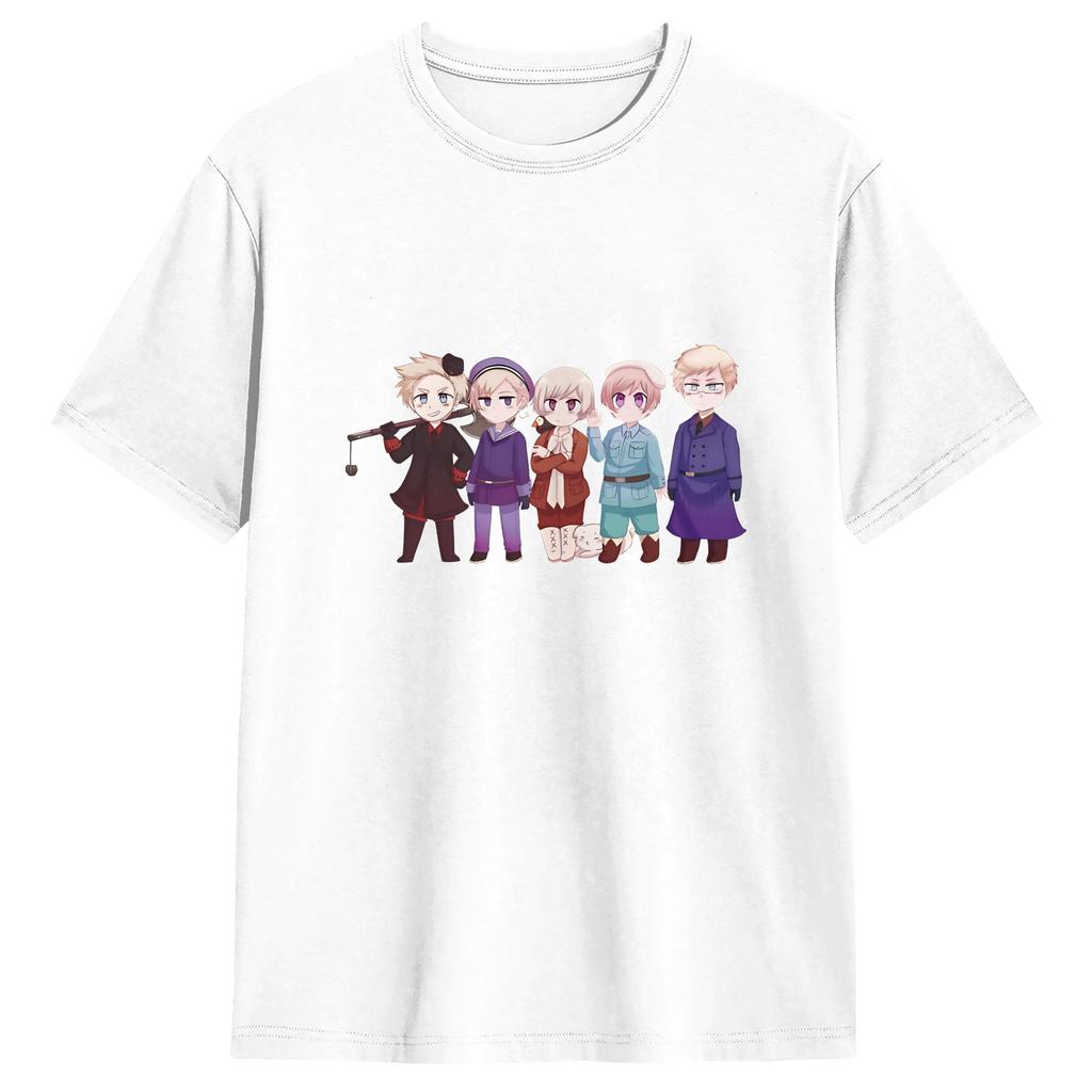 T-shirt Unisex Hetalia Potenze dell'Asse 100% Cotone Abbigliamento Vintage Manica Corta Girocollo Nuovi Arrivi T-shirt