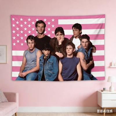 1pc Movie Celebrity Actor Tapestry Outsiders Pink Art Flag Tapestry For Room Aesthetic Living Room Bedroom College Dorm Decor Fo