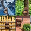 Holz Eichhörnchen Futterhaus, Eichhörnchenhaus Nistkasten für Nüsse Mais, Erdnüsse, EichhörnchenFutterhaus Nur für Eichhörnchen, Streifenhörnchen Haus Kasten für Außen Garten
