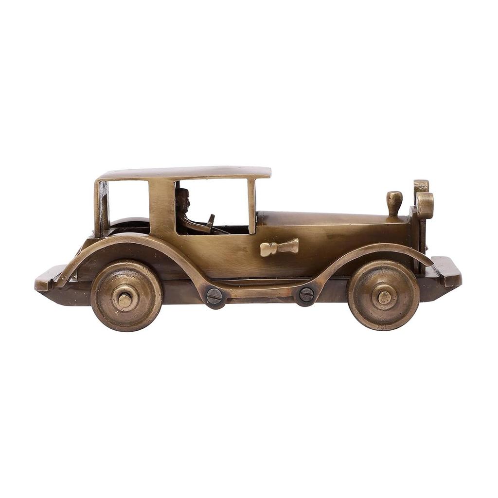 Brass Vintage Motor Car Showpiece, Figurine for Home Decor, Brass Antique Showpieces for Home,Antique Brown, Pack of 1