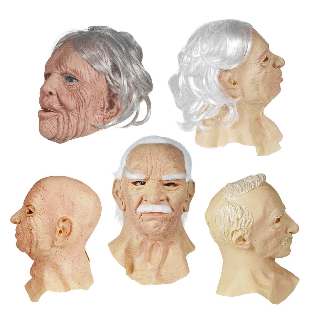 Realistische alte Mann Halloween Latexmaske für Karneval und Party