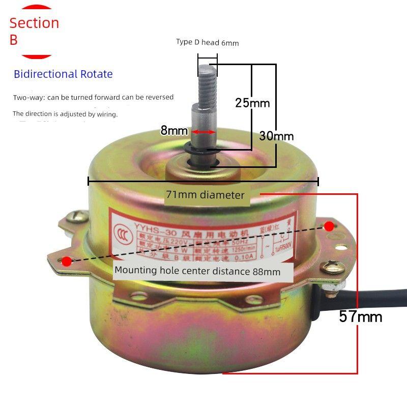 Motore ScaldaBagno YYHS-30/40 Motore Ventilatore da Soffitto Integrato Fili di Rame Neutri Motore con Cuscinetti a Sfera