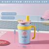 Double Drink Vacuum Cup Large Capacity Cold Water Mug Portable Suction Tube Cup  Drinkware