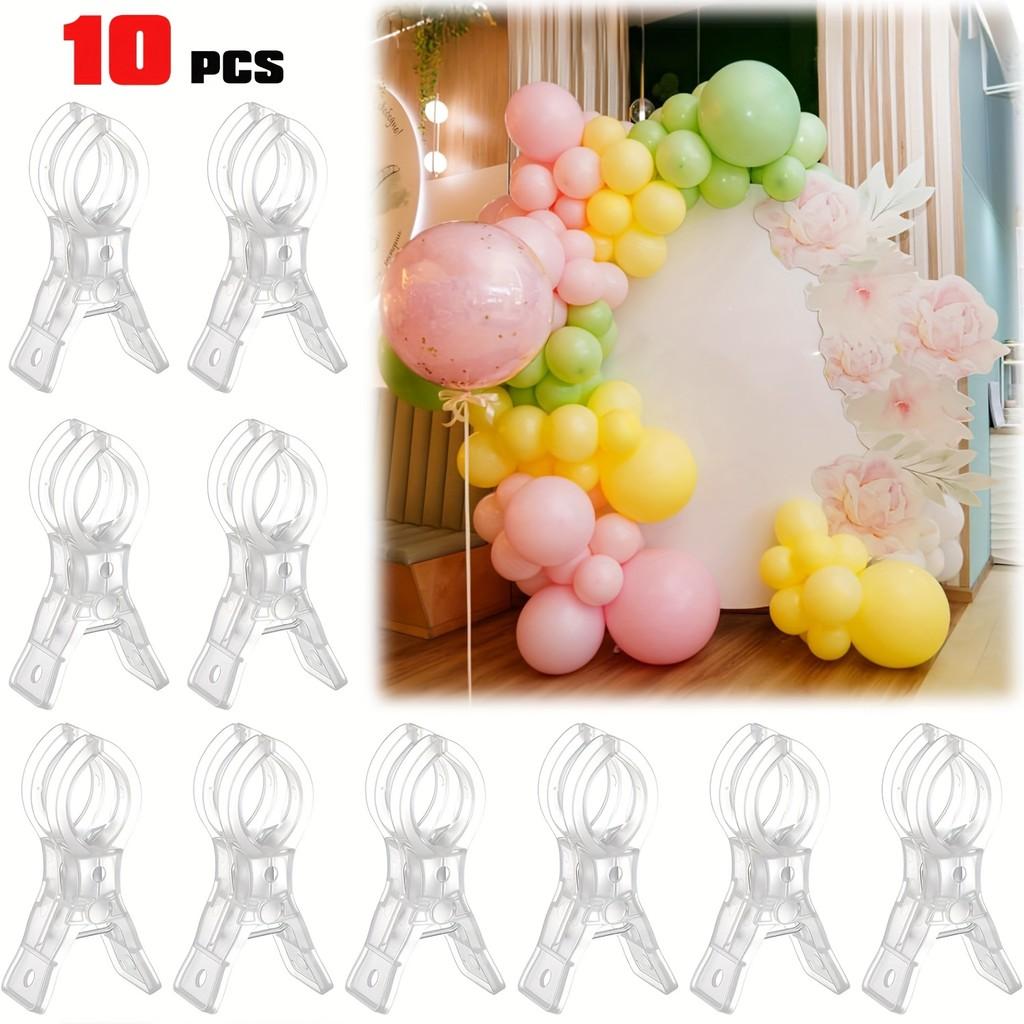 

10pcs 8.89cm Balloon Arch Clips - Heavy Duty Transparent, Ergonomic Handle, Multi-Use 10pcs