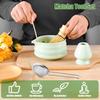 5Pcs Matcha Set Tradition Japanese Matcha Tea Set Whisk Set Ceramic Whisk Holder and Bowl Kit for Cafe Making Matcha Latte Drink