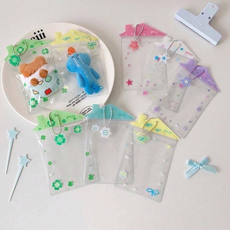 Transparent Glitter Cute Frog Penguin 3 Inch Pvc Student Girl Heart Card Holder Small Card Random Card Organizer Card Back To School