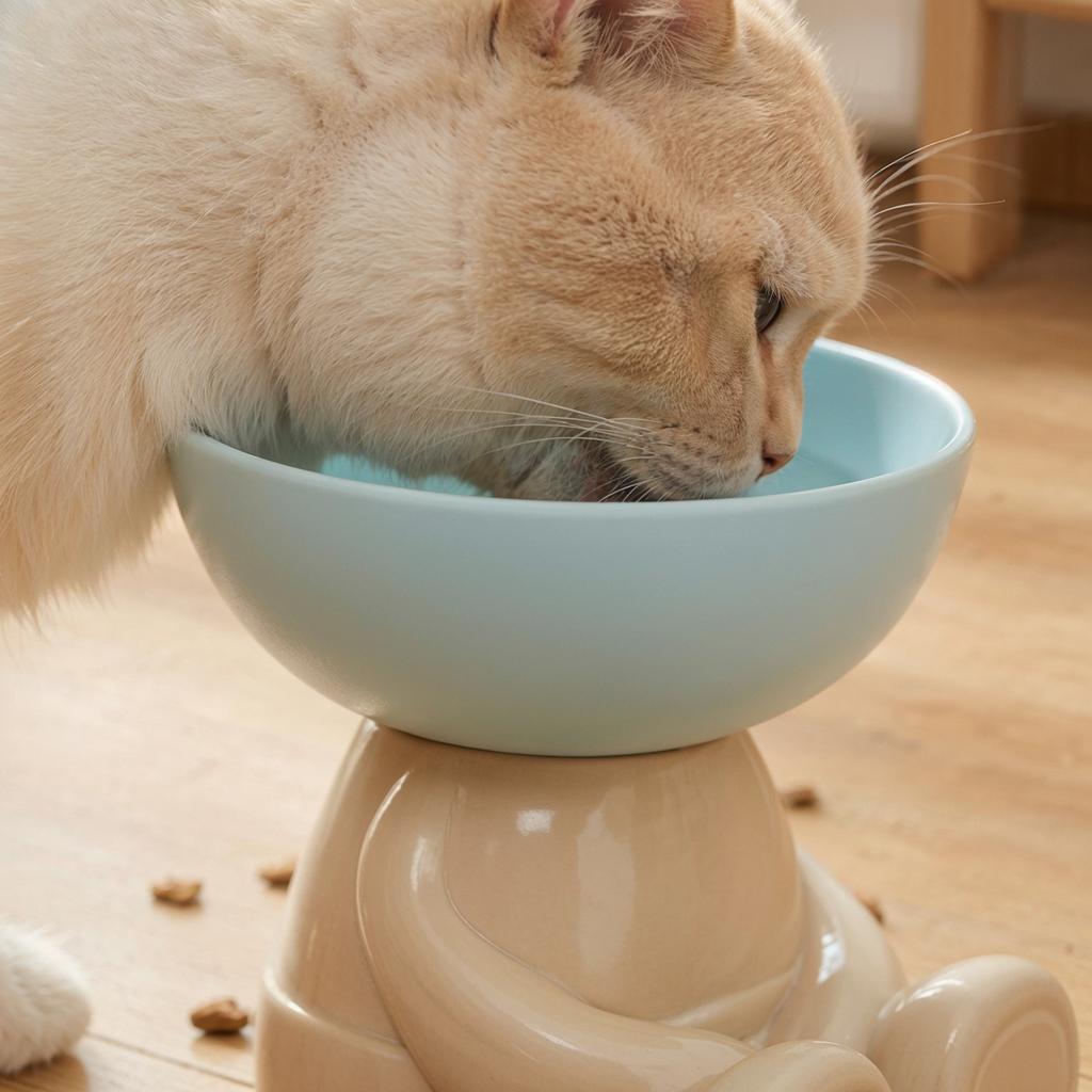 Erhöhte Futterschale für Haustiere mit Nackenstütze, große Kapazität, Katzennapf für Katzen