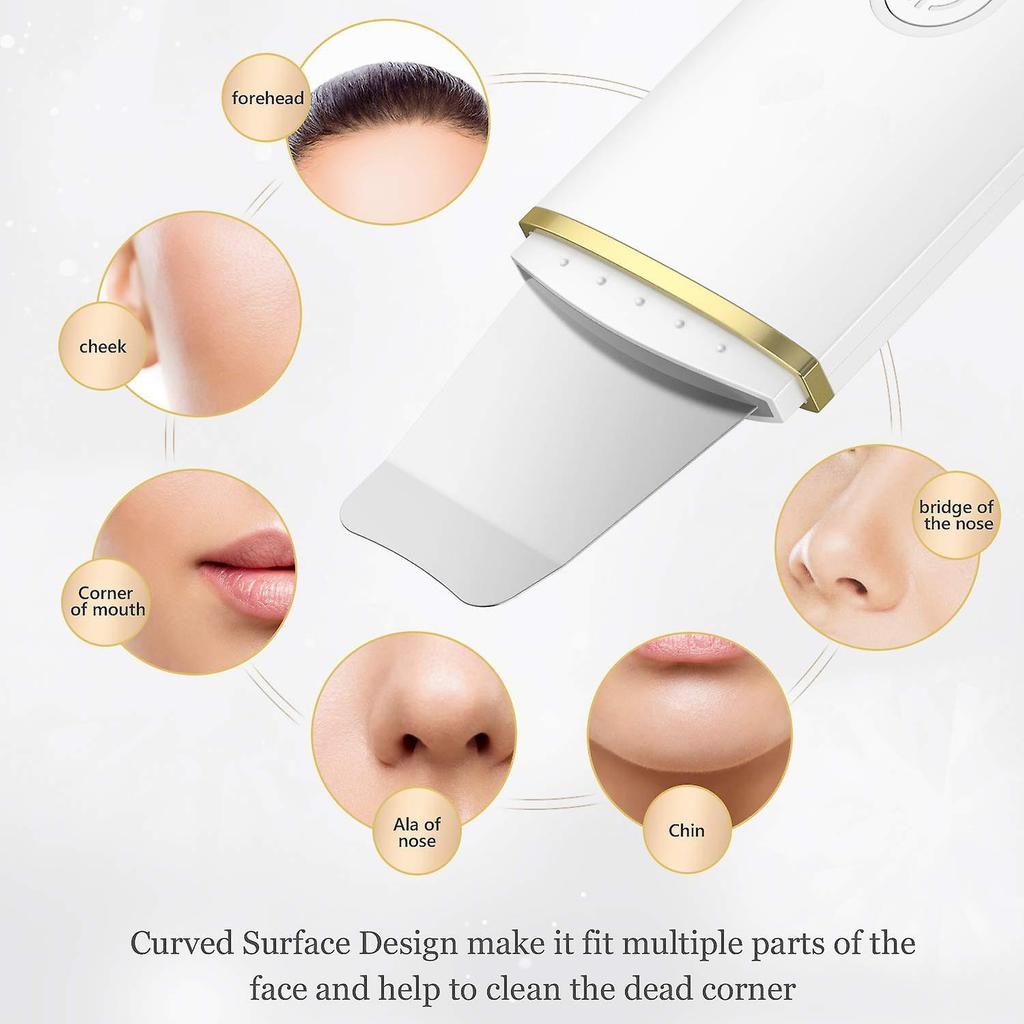 Pxcl Ultrasonic Skin Scrubber Face Scrubber Cleaner Skin Scrubber Cleaning Instrument Pore Cleaner Ultrasonic Vibration Peeling Facial Massage Device