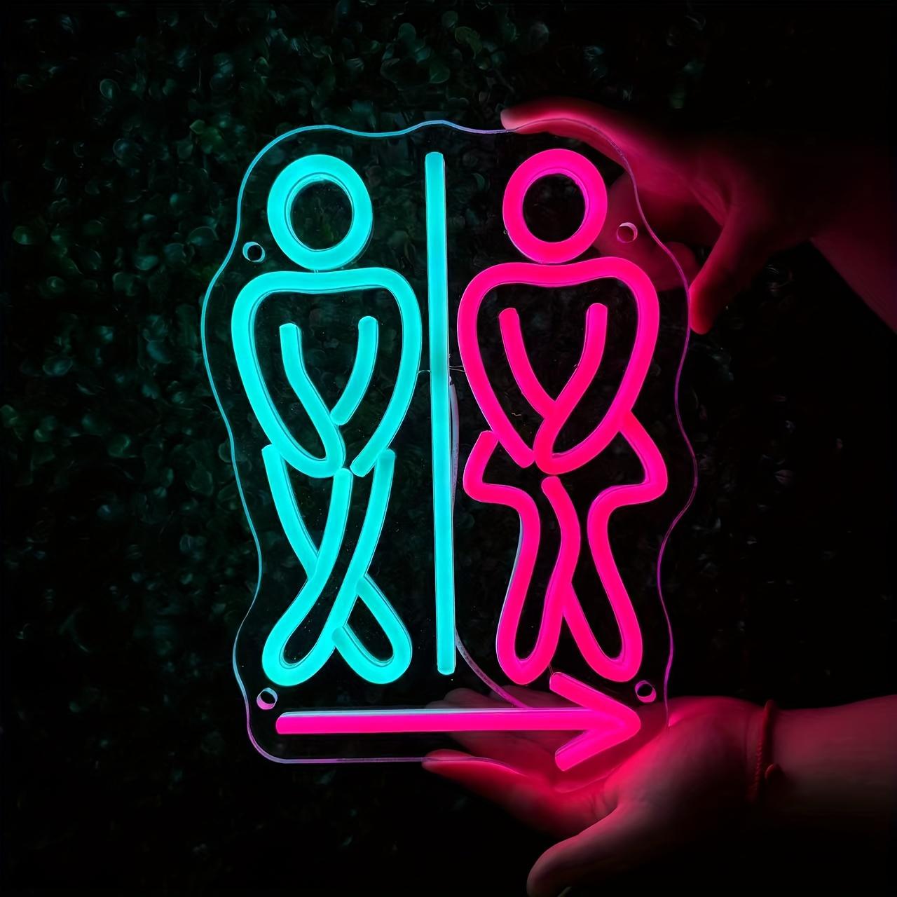 Светодиодный неоновый знак  Туалет , с USB-диммером, подходит для торговых центров, магазинов, общественных туалетов, настенный неоновый светильник