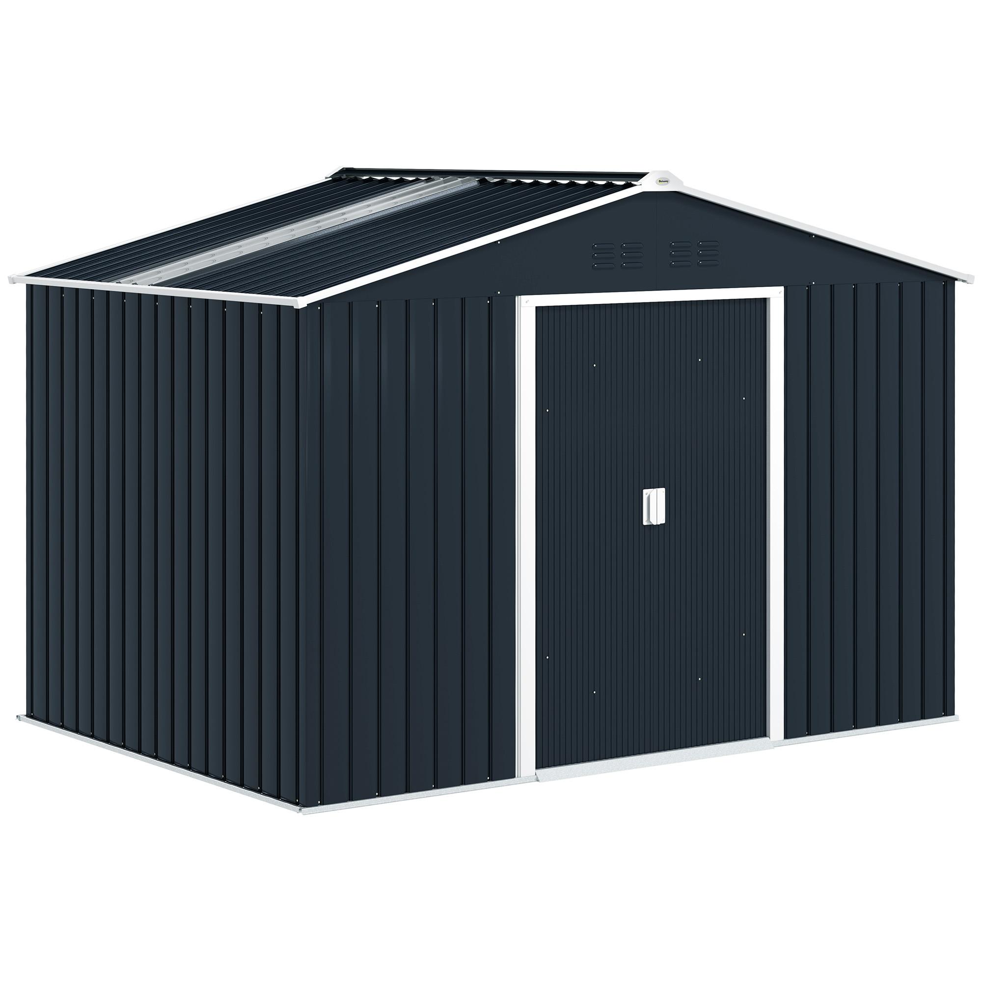 Metal Tool Shed with Sliding Doors