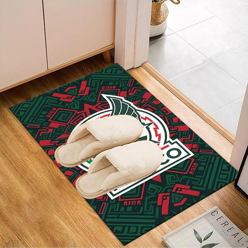Mexico Football Crest Rug Game Carpet, Floor Mat for Bedroom Living Room Entryway Rug, Home Decor Idea Gift for Christmas birthday