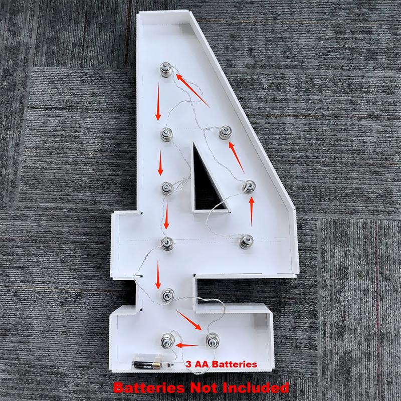 With Warm Lights 1Pc 120cm DIY LED Letter Light 3D KT Board Party Decoration Suitable for Birthday Party,Anniversary DIY Gifts