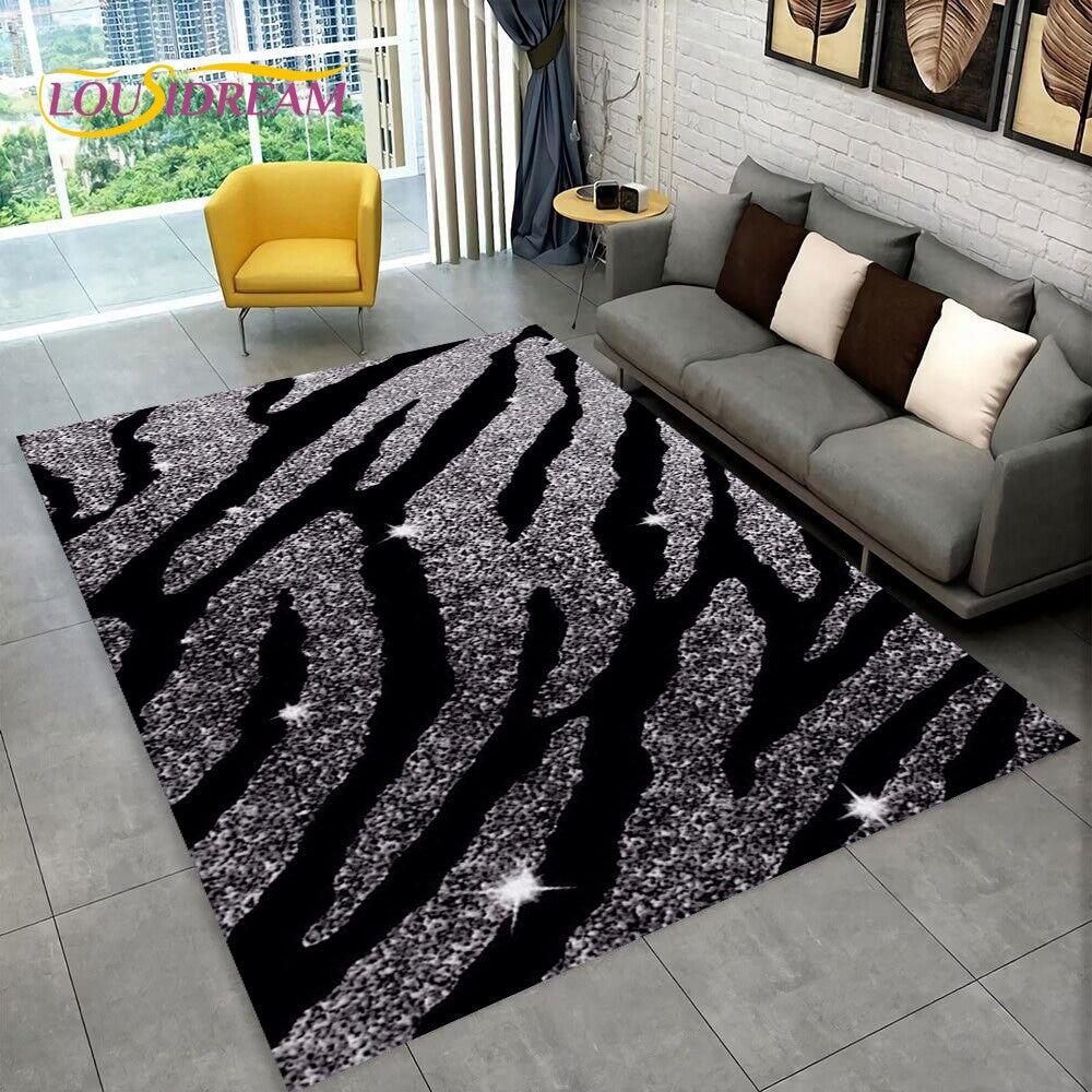 3D Colorful Zebra Pattern Area Rug,Carpet Rug for Living Room Bedroom Sofa Office Doormat Decoration, Kids Non-slip Floor Mat