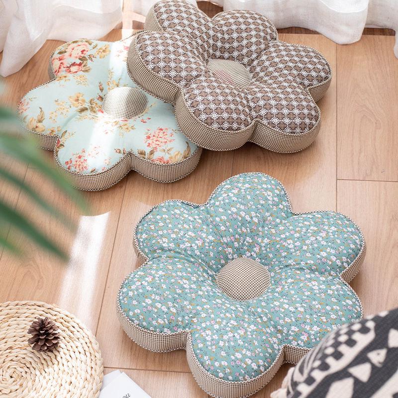 Korejský polštářek s květinami švestky: Celobavlníkový polštářek na zdřímnutí do kanceláře a ložnice