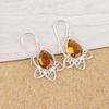 Citrine 925 Solid Sterling Silver Jewelry, Handmade Silver Earrings Jewelry, Citrine Balancing Earrings For Wedding Gift