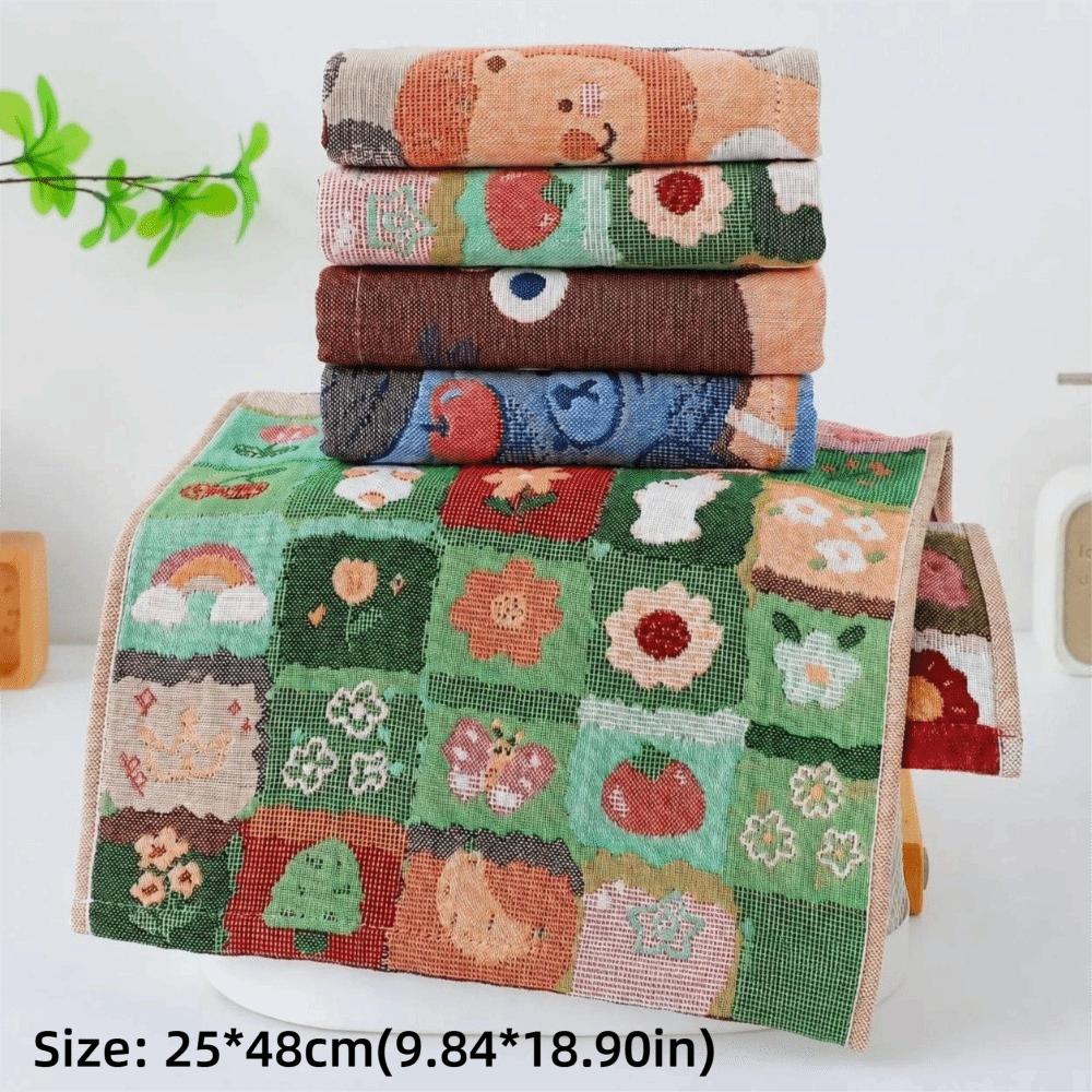 25x48cm Kitchen Towel Cartoon Pure Cotton Dish Cloth High Quality Large Hand Towel Home Restaurant