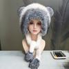 Bear Hat Winter Warm Scarf Hooded Integrated Head Hat Cycling Cold Protection Ear Protection Cute Plush Hat