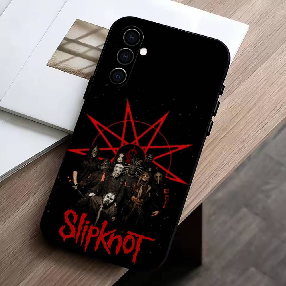S-Slipknot Bone C-Church Phone Case Black Silicone Soft For Samsung Galaxy A73,A72,A71,A70,A53,A52,A51