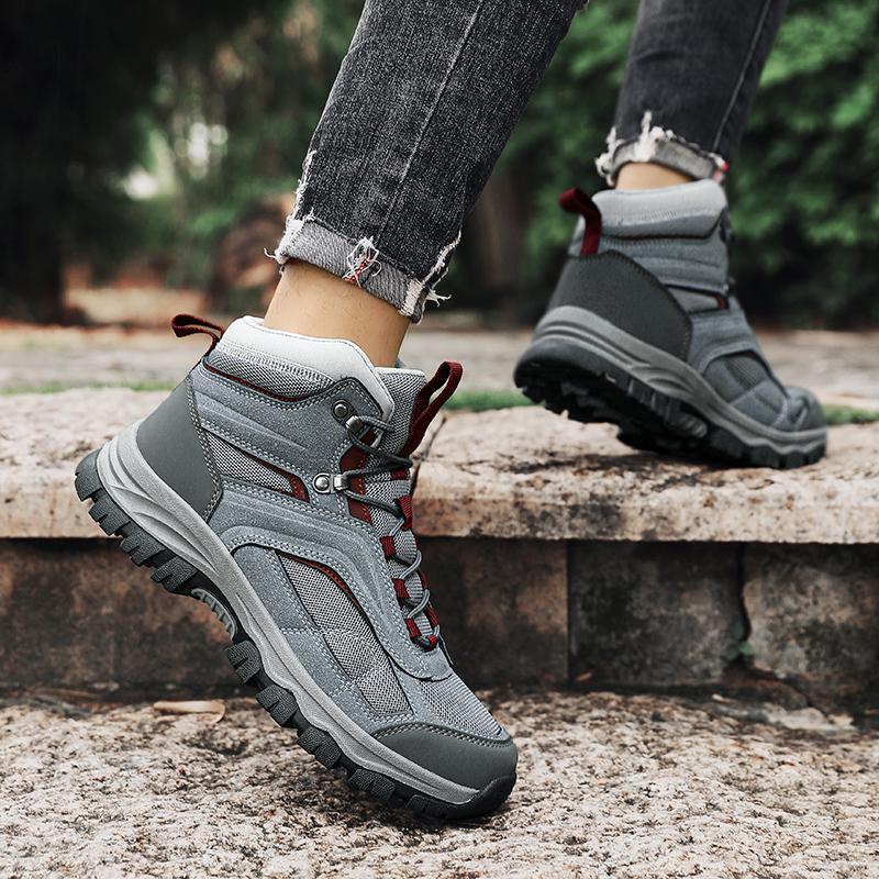 New Men'S High Top Hiking Boots Breathable Sneakers Durable Non-Slip Mountain Climbing Shoes Outdoor Trekking Hunting Boots