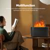Simulated Flame Diffuser 7 Colors Light Stylish Desktop USB Air Humidifier for Home Hotel Office Black 160ml