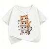 2026 Cat Kids Tshirts Summer Short Sleeve Tees Cartoon Animal Boys Girls Clothes Kawaii Kitten Tops Y2K Children T-shirt