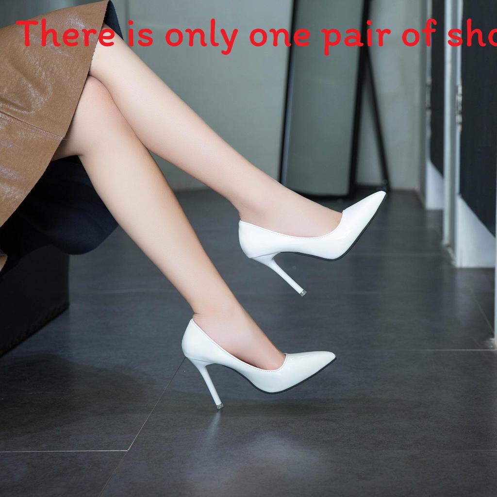 Spring High Heel Shoes For Women With Pointed Toe Pu Slipon For Office And Formal Wear