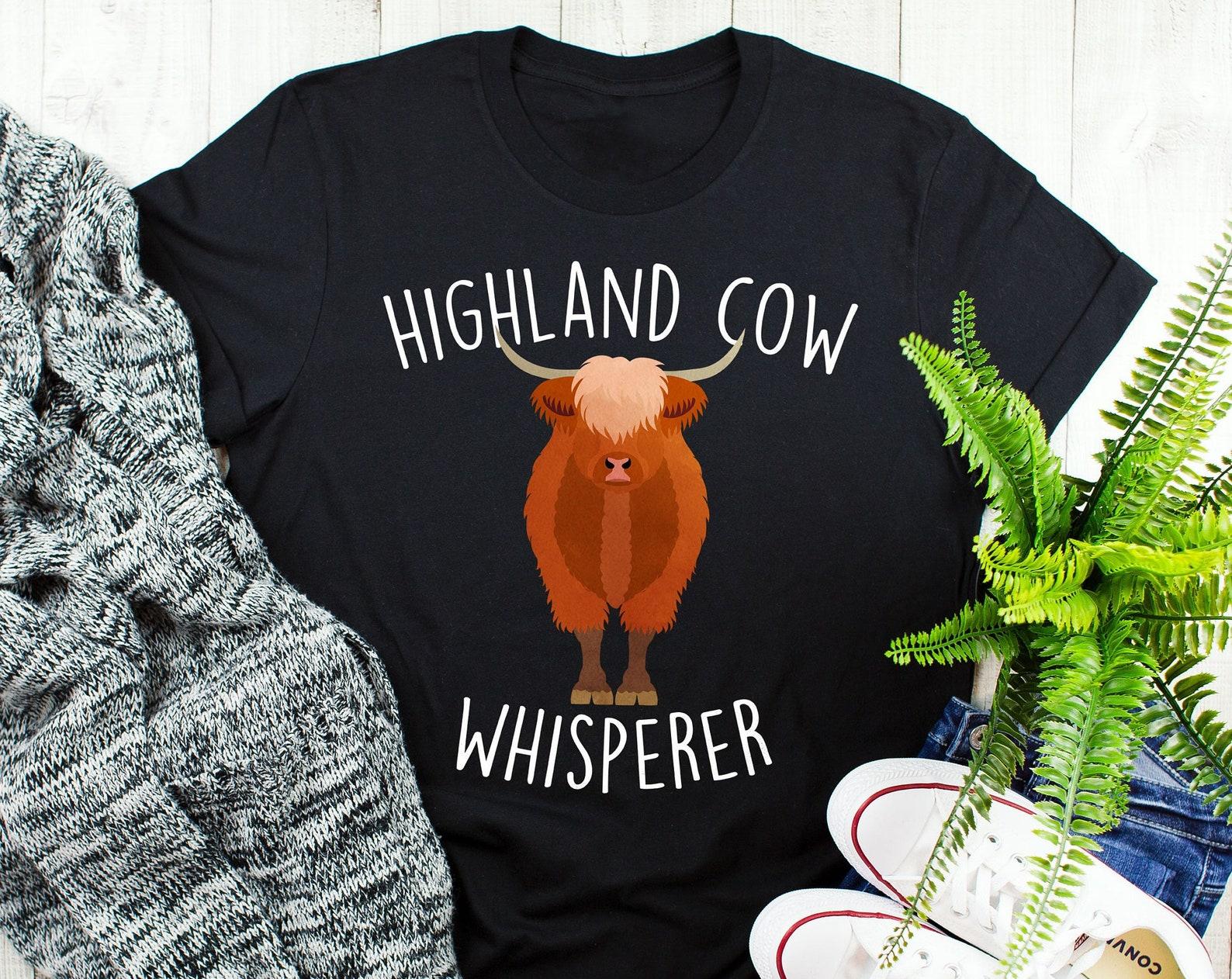 Highland Cow Shirt, , Funny Cow Lover Gift, Cute Farmer T-shirt, Livestock Tshirt, Mom, Dad, Hairy Scottish Cow, Rancher, Homestead 120