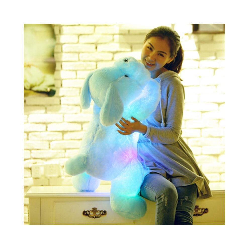 (WHITE 27cm)Kawaii Creative Night Light LED Lovely Dog Stuffed Toys and Plush Doll Best