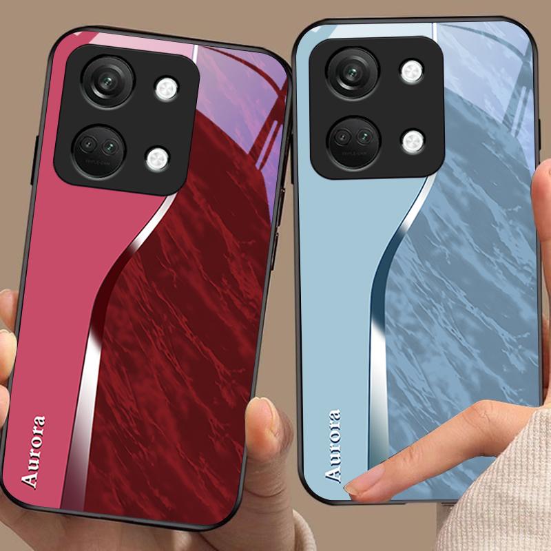 Water Pattern For OnePlus Nord 3 5 6T 7 Pro 8 12 10T Reno8 Lite 5G 10R Nord N30 Hard Shell Tempered Glass Phone Case Black
