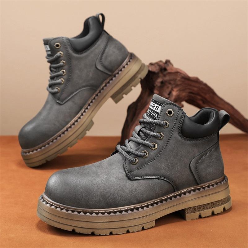 Herren Stiefeletten Echtes Leder Kurze Stiefel Retro Tooling Stiefel Freizeitschuhe