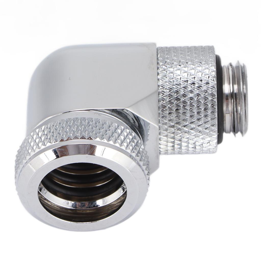 Water Cooling Fitting 360 Degree Rotating Computer WaterCooled AntiDropping Hard Tube Connector(Silver )