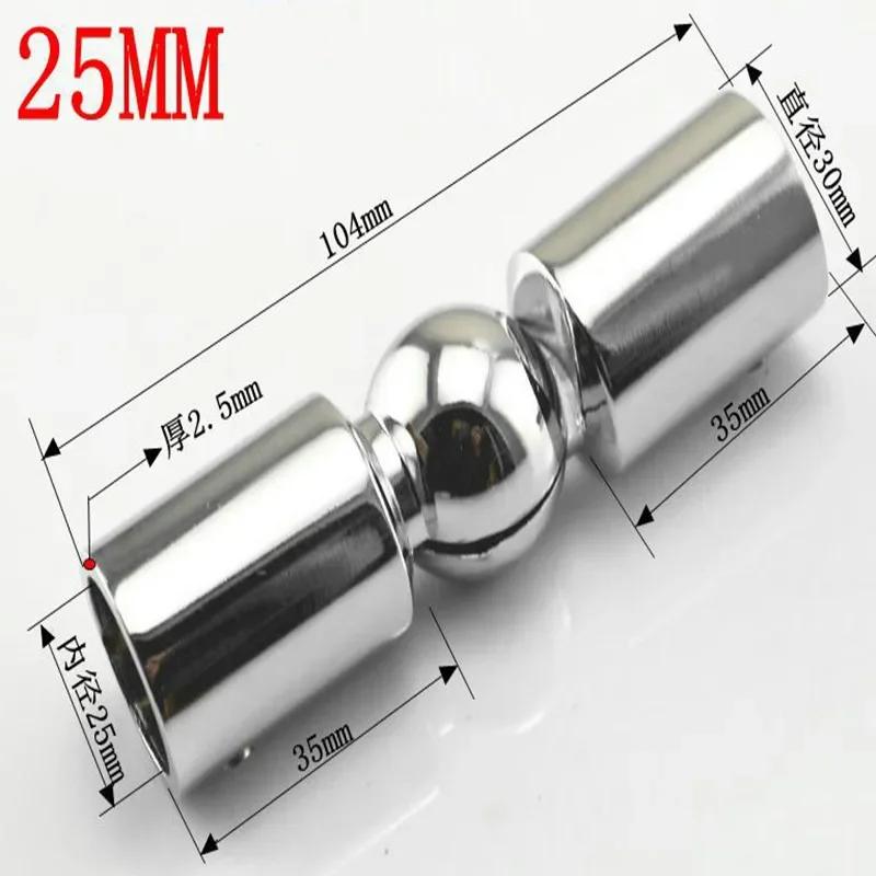 2Pcs Stainless Steel Tube Connector 19/25 mm Tube Shower Room Parts Rod Head Glass Brace Strut Glass Clip Pipe Connecting