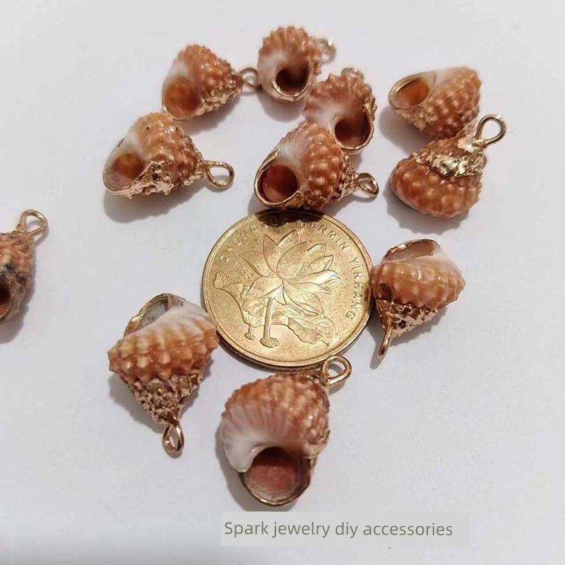 Conch Electroplating DIY Ornament Accessories Earrings Pendant Pendant Creative Handmade Natural Shell