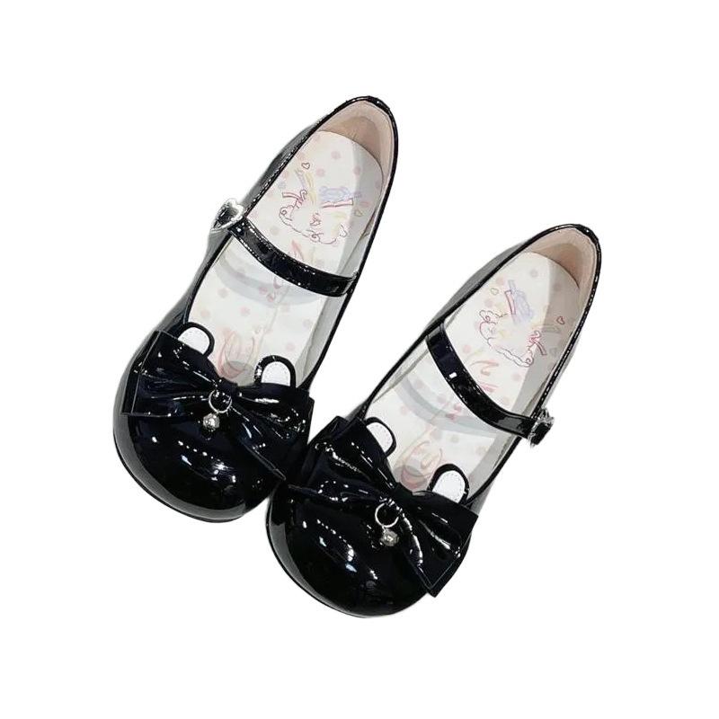 Sweet and Cute Bow Lolita Lolita Shoes 2025 New Summer Daily Versatile Mary Jane Small Leather Shoes