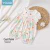 Youqi Baby Girls' Modal Summer Short-Sleeve Romper