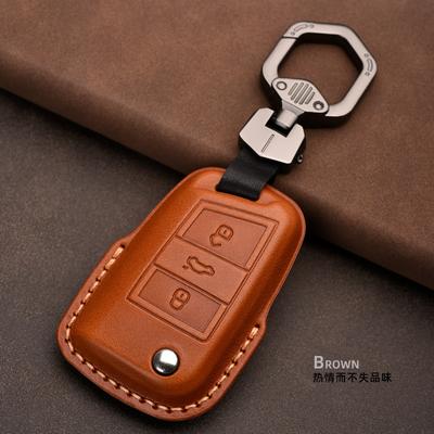 Leather Car Key Case Cover for Volkswagen VW Magotan Tiguan-L Touareg Touran Passat B8 CC Golf for Skoda Superb A7 Accessories