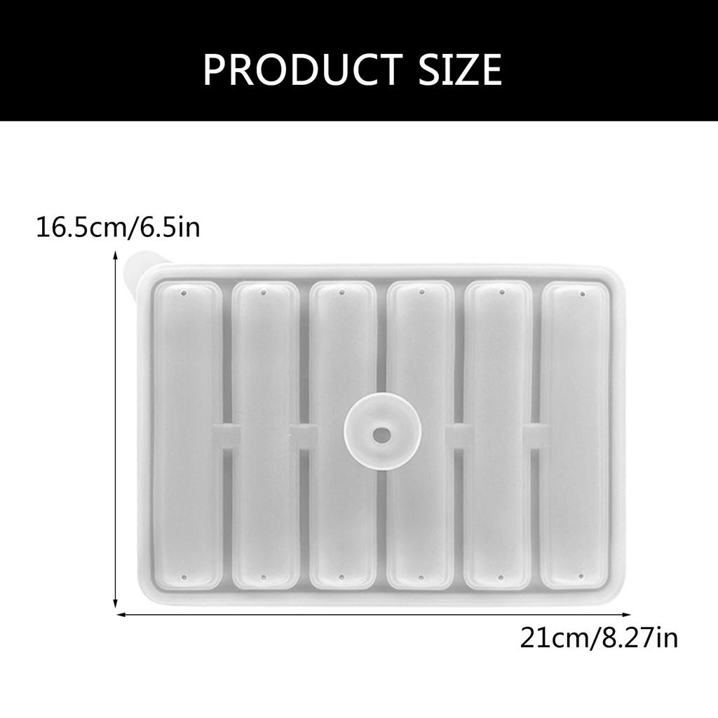 2Pcs Food Grade Silicone Ice Cube Tray Long Cylinder Ice Cube Mold Reusable Ice Maker for Soup Freezer Wine Juice
